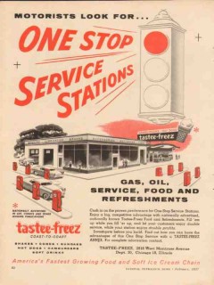 Tastee-Freez Inc 1957 Vintage Ad Ice Cream One Stop Service Station Tastee-Freez Inc 1957 Vintage Ad Ice Cream One Stop Service Station