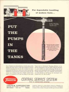 tokheim corp 1957 dependable handling modern fuel pump tank vintage ad