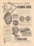 tung-sol electric inc 1957 top profit vision-aid  headlamps vintage ad tung-sol electric inc 1957 top profit vision-aid  headlamps vintage ad