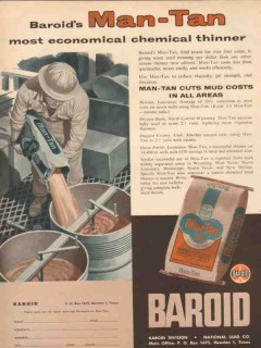 National Lead Company 1955 Vintage Ad Oil Baroid Mud Man-Tan Thinner