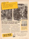 C M Kemp Mfg Company 1955 Vintage Ad Oil Polymer Corp Maximum Safety