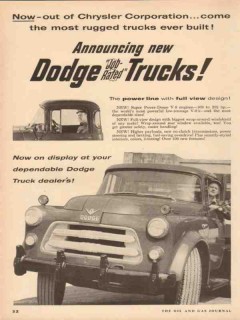 dodge 1955 chrysler corp super power-dome rugged trucks vintage ad