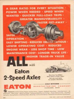 eaton mfg company 1955 truck power speed 2-speed axles gear vintage ad