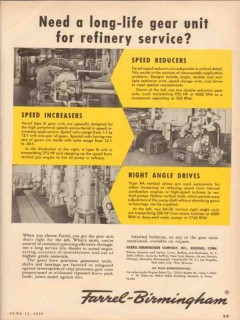 Farrel-Birmingham Company 1955 Vintage Ad Oil Refinery Long-Life Gear
