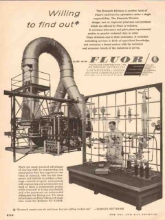 Fluor Corp 1955 Vintage Ad Oil Gas Research Division Laboratory Fluor Corp 1955 Vintage Ad Oil Gas Research Division Laboratory