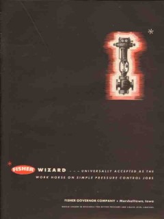 Fisher Governor Company 1955 Vintage Ad Wizard Simple Pressure Control