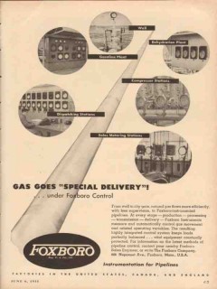 Foxboro Company 1955 Vintage Ad Gas Special Delivery Well Plant Meter