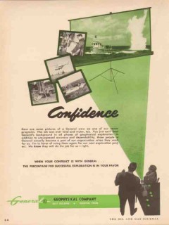 General Geophysical Company 1955 Vintage Ad Oil Land Water Confidence