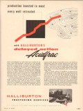 Halliburton Oil Well Cementing Company 1955 Vintage Ad Acidfrac Action