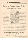 Houston Contracting Company 1955 Vintage Ad Choice Product Privilege