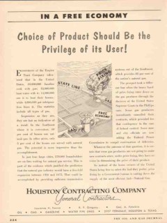 Houston Contracting Company 1955 Vintage Ad Choice Product Privilege