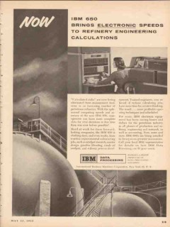 International Business Machines 1955 Vintage Ad IBM 650 Calculations