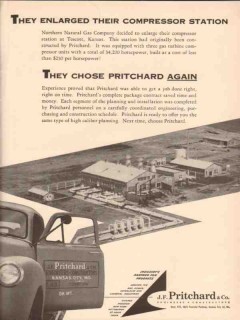 J F Pritchard Company 1955 Vintage Ad Northern Natural Gas Tescott KS