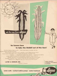 Layne Bowler Inc 1955 Vintage Ad Oil Field Water Wells Debbil Sun