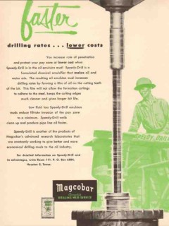 Magnet Cove Barium Corp 1955 Vintage Ad Oil Magcobar Faster Drilling Magnet Cove Barium Corp 1955 Vintage Ad Oil Magcobar Faster Drilling