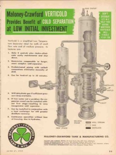 Maloney-Crawford Tank Mfg Company 1955 Vintage Ad Verticold Separator