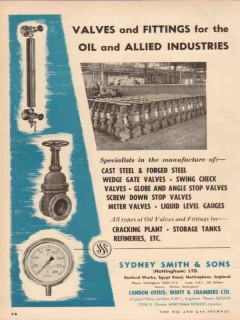 Sydney Smith Sons 1955 Vintage Ad Oil Field Valve Fittings Industries