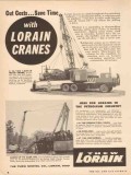 Thew Shovel Company 1955 Vintage Ad Lorain Cranes Cut Costs Save Time