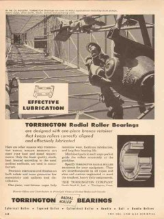 Torrington Company 1955 Vintage Ad Oil Field Radial Roller Bearings Torrington Company 1955 Vintage Ad Oil Field Radial Roller Bearings