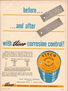 Visco Products Company 1955 Vintage Ad Corrosion Control Before After