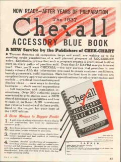 chek-chart corp 1937 chexall accessory blue book automotive vintage ad chek-chart corp 1937 chexall accessory blue book automotive vintage ad