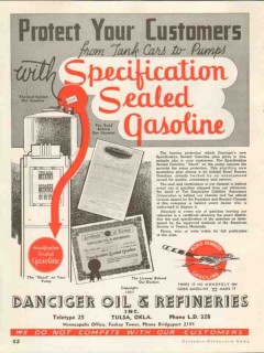 danciger oil refineries 1937 specification sealed gasoline vintage ad danciger oil refineries 1937 specification sealed gasoline vintage ad