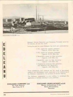 Edeleanu Company 1937 Vintage Ad Oil Solvent Extraction Dewax Process