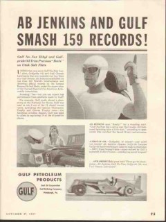 gulf oil corp 1937 ab jenkins smash records no-nox gasoline vintage ad gulf oil corp 1937 ab jenkins smash records no-nox gasoline vintage ad