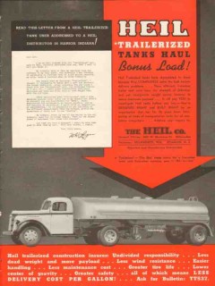 heil company 1955 trailized tanks haul bonus load truck vintage ad