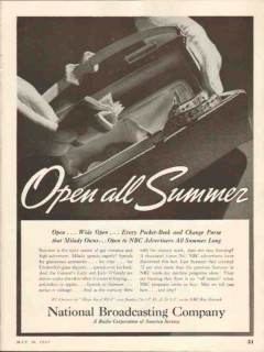 national broadcast company 1937 open summer nbc advertising vintage ad