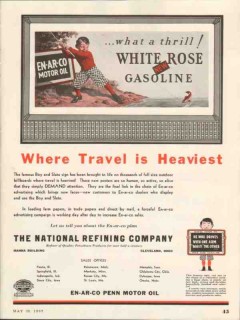 National Refining Company 1937 Vintage Ad En-Ar-Co Motor Oil Gasoline