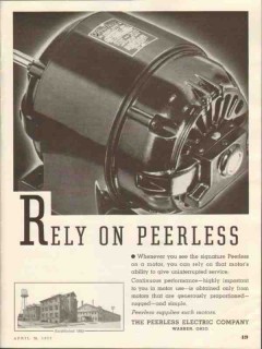 peerless electric company 1937 rely continuous performance vintage ad