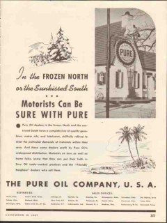 pure oil company 1937 frozen north sunkissed south gasoline vintage ad pure oil company 1937 frozen north sunkissed south gasoline vintage ad