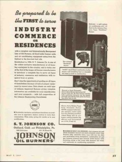 S T Johnson Company 1937 Vintage Ad Oil Burners Industry Commerce Home S T Johnson Company 1937 Vintage Ad Oil Burners Industry Commerce Home