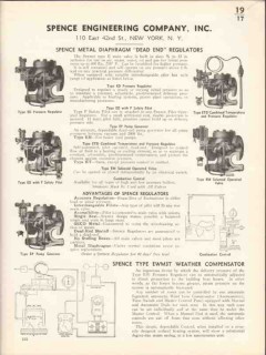 Spence Engineering Company 1936 Vintage Catalog Diaphragm Regulators