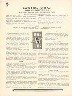 Globe Steel Tubes Company 1936 Vintage Catalog Stainless Seamless Globe Steel Tubes Company 1936 Vintage Catalog Stainless Seamless