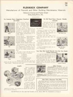 Flexrock Company 1936 Vintage Catalog Flexible Concrete Wood Floors