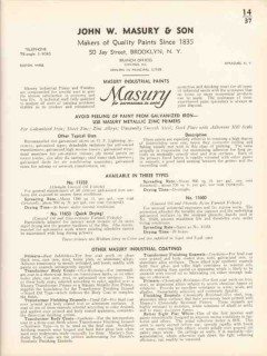 John W Masury Son 1936 Vintage Catalog Paint Coating Primer Industrial John W Masury Son 1936 Vintage Catalog Paint Coating Primer Industrial