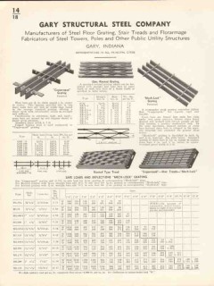 Gary Structural Steel Company 1936 Vintage Catalog Floor Grating Tread Gary Structural Steel Company 1936 Vintage Catalog Floor Grating Tread