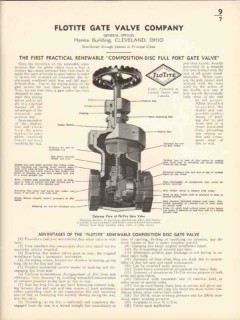 Flotite Gate Valve Company 1936 Vintage Catalog Composition-Disc Port