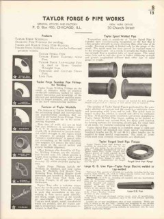 Taylor Forge Pipe Works 1936 Vintage Catalog Seamless Spiral Weld