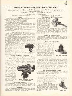 Hauck Mfg Company 1936 Vintage Catalog Oil Burners Equipment Venturi Hauck Mfg Company 1936 Vintage Catalog Oil Burners Equipment Venturi