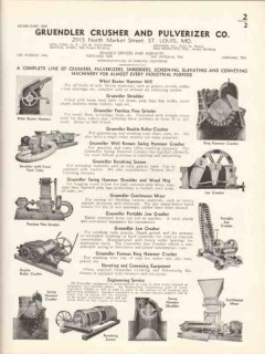 Gruendler Crusher Pulverizer Company 1936 Vintage Catalog Shred Grind Gruendler Crusher Pulverizer Company 1936 Vintage Catalog Shred Grind
