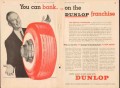 dunlop tire rubber corp 1957 bank franchise service station vintage ad
