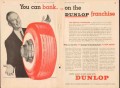 dunlop tire rubber corp 1957 bank franchise service station vintage ad