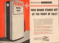 gilbert barker mfg company 1957 brand point-of-sale pump vintage ad gilbert barker mfg company 1957 brand point-of-sale pump vintage ad