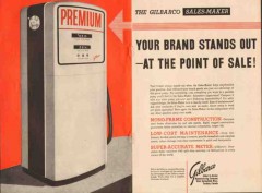 gilbert barker mfg company 1957 brand point-of-sale pump vintage ad gilbert barker mfg company 1957 brand point-of-sale pump vintage ad