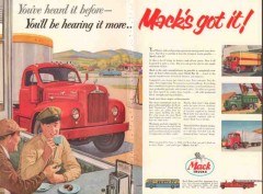 mack trucks 1955 manufacturer new line heavy-duty since ww2 vintage ad