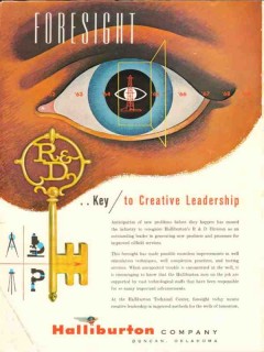 Halliburton Company 1962 Vintage Ad Oil Foresight Creative Leadership
