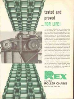 Chain Belt Company 1962 Vintage Ad Oil Field Rex Tested Proved Life